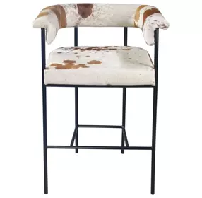 Charleston Beige and Brown Leather Upholstered Counter Height Chair