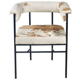 Charleston Beige and Brown Leather Upholstered Arm Chair