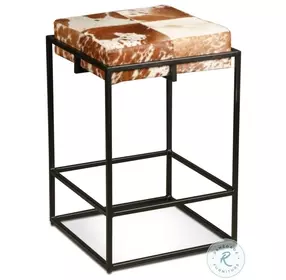 Melbourne Brown Cowhide Leather Counter Height Stool