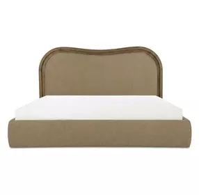 Camilla Green and Brown Queen Upholstered Panel Bed