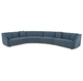 Fraser Deep Blue 4 Piece Modular Sectional with Pillows