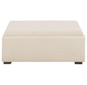 Montana Flecked Oat Upholstered Square Storage Ottoman