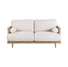 Alesund Beige And Light Oak 65" Loveseat