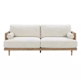 Alesund Beige And Light Oak 87" Sofa