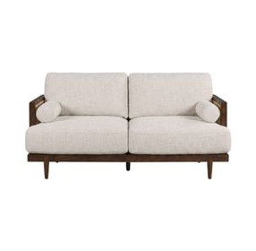 Alesund Beige And Walnut 65" Loveseat