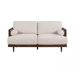 Alesund Beige And Walnut 65" Loveseat