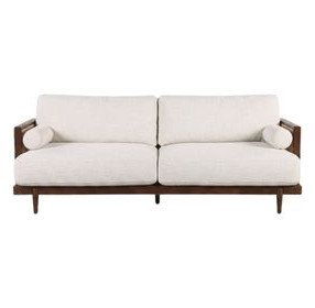 Alesund Beige And Walnut 87" Sofa
