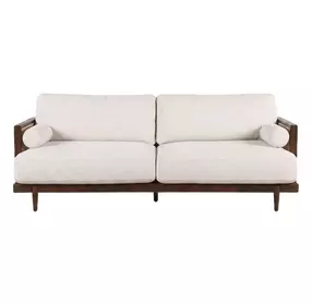 Alesund Beige And Walnut 87" Sofa