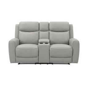 Jacobus Light Gray 78" Manual Reclining Loveseat with Console