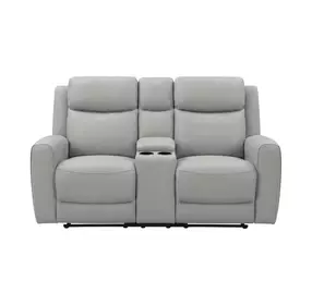 Jacobus Light Gray 78" Manual Reclining Loveseat with Console