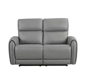 Schlieren Gray 57" Power Reclining Loveseat with USB Charging