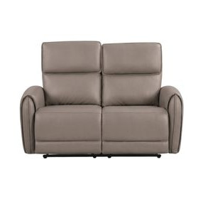 Schlieren Light Brown 57" Power Reclining Loveseat with USB Charging