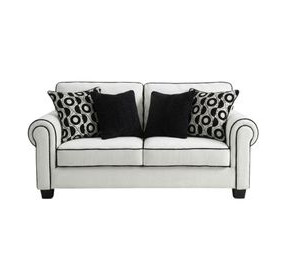 Viviani White and Black 69" Loveseat