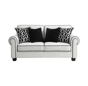 Viviani White and Black 69" Loveseat