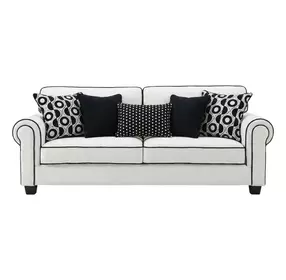 Viviani White and Black 87" Sofa