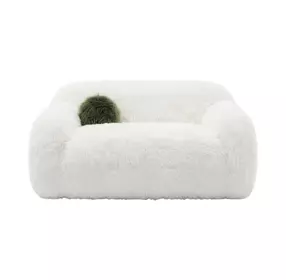 Darwen White 67" Loveseat with Pillow