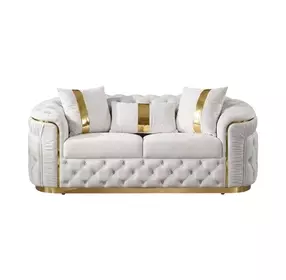 Adelpha Beige 89" Sofa with Pillows