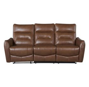 Terentius Caramel Brown 86" Power Reclining Sofa with Storage