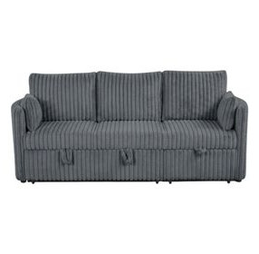 Denholme Dark Gray Sleeper Sofa with Pull Out and USB Charging