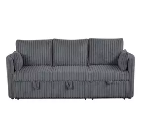Denholme Dark Gray Sleeper Sofa with Pull Out and USB Charging