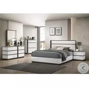 Birsfelden White And Metallic Gray Platform Bedroom Set