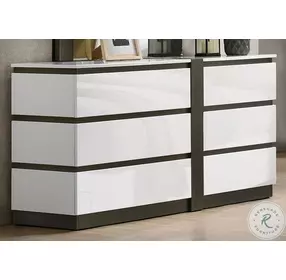 Birsfelden White And Metallic Gray Dresser