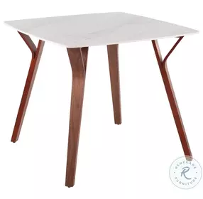 Folia White Marble And Walnut Wood Dinette Table
