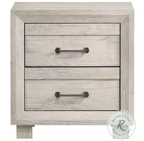 Tarrant White 2 Drawer Nightstand