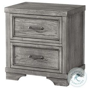 Foundry Brushed Pewter 2 Drawer Nightstand
