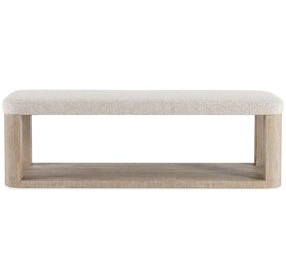 Loggia Beige Performance Fabric 58" Bed Bench with Storage
