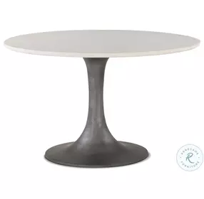 Palm Desert Natural Brown Marble And Brushed Steel Tulip Dining Table