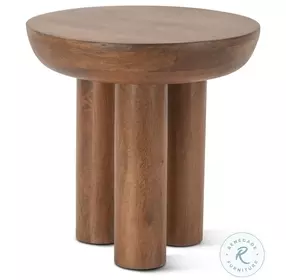 Noto Warm Acorn Brown 20" Round Side Table