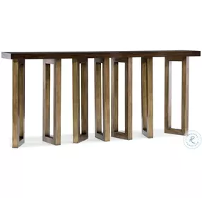 Harrington Dark Walnut And Gold Metal Hall Console Table