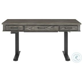 Foundry Brushed Pewter and Black Adjustable Height Lift Desk