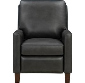 Fremont Elway Dark Gray Leather Push Thru The Arms Recliner