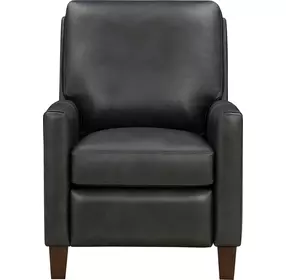 Fremont Elway Dark Gray Leather Push Thru The Arms Recliner