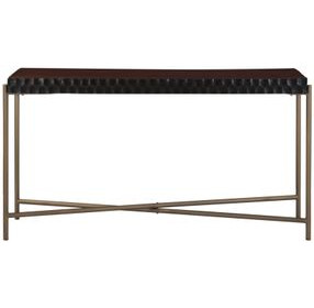 Vallarta Brown and Gold Rectangular Console Table