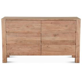 Mesa Brushed Acacia 6 Drawer Dresser