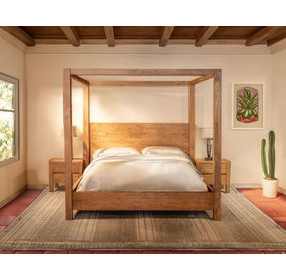 Mesa Brushed Acacia Canopy Bedroom Set