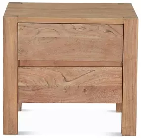 Mesa Brushed Acacia 2 Drawer Nightstand
