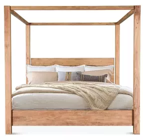 Mesa Brushed Acacia King Canopy Bed