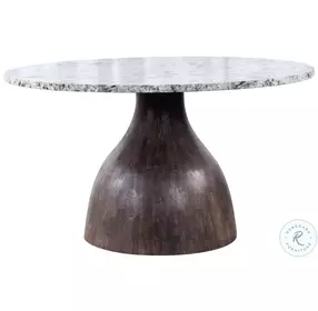 Fargo Alaska White Marble And Blackwash 54" Dining Table