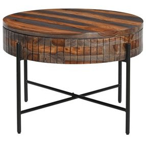 Summit Capri Sheesham Round Storage Cocktail Table