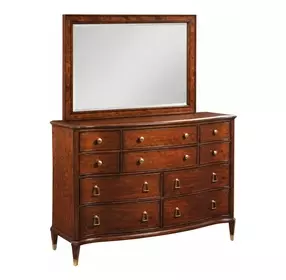 Belmont Heritage New Classic 10 Drawer Julian Bureau with Rectangular Landscape Mirror