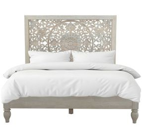 Haveli Heirloom White Queen Panel Bed