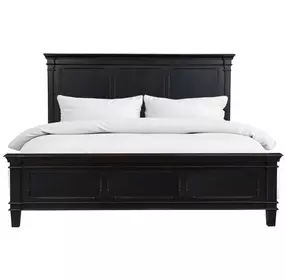 Trento Distressed Black King Panel Bed