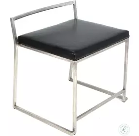 Fuji Black And Stainless Steel Dining Chair Set of 2
