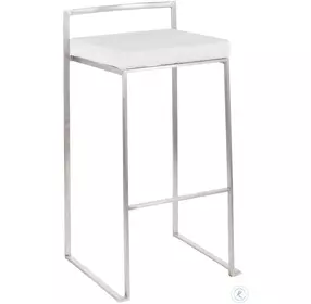 Fuji White Stacker Barstool Set Of 2