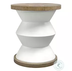 Denvor Matte White and Honey Stain Side Table