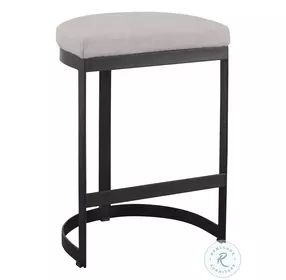 Ossana Off White Counter Height Stool with Black Frame